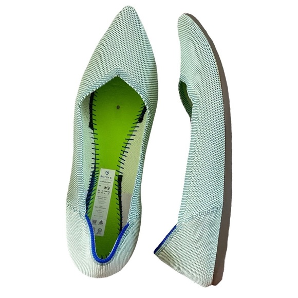 Rothy's Retired Rare Mint Green The Point Ballet Flats Sz 9 - Picture 6 of 8